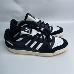 Adidas Shoes Mens 12 Forum‎ Low CL Black White Gum Oreo Trifold Sneakers ID6857